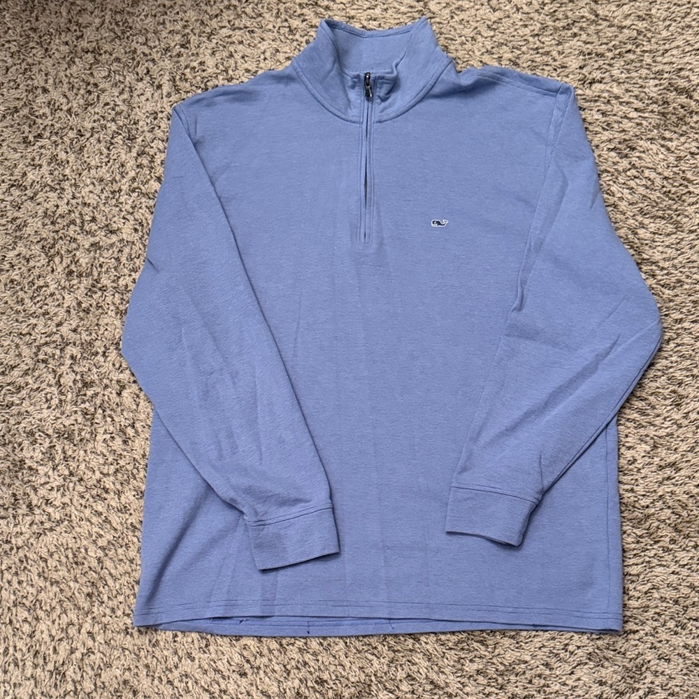 Vineyard Vines men’s Blue striped Quarter-Zip Pullover